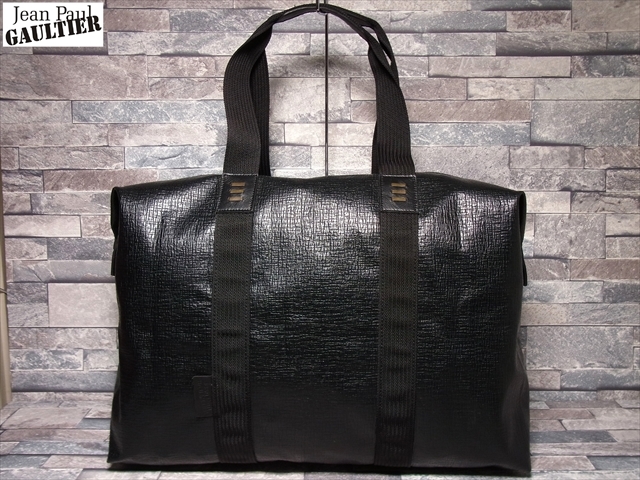 美品 Jean Paul GAULTIER JPG ジャン ポール ゴルチエ ロゴ PVC レザー 