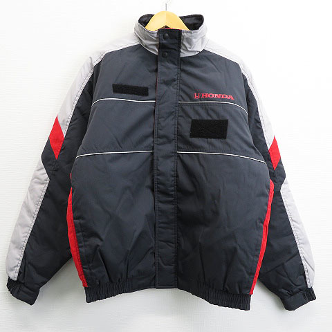 【美品】HONDA(ホンダ)中綿ジャケット 即決】【美品】HONDA ホンダ 中綿ジャケット ピットクルー グレー系 3L