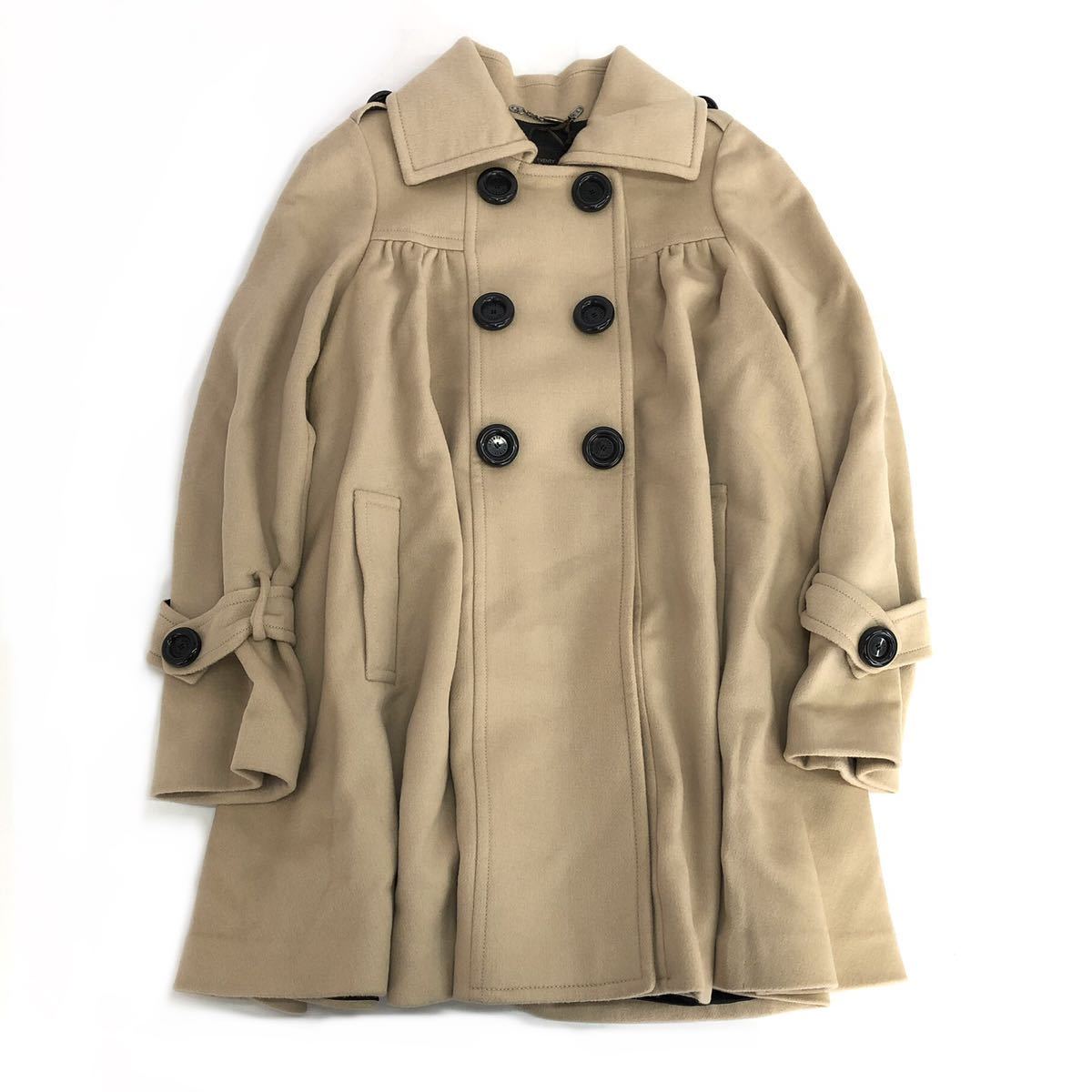 Ej11《新品未使用》SEVENTY セブンティ ロングコート ウールコート アウター 着回しベージュ◎ 42(Lサイズ相当) レディース 女性用 冬用