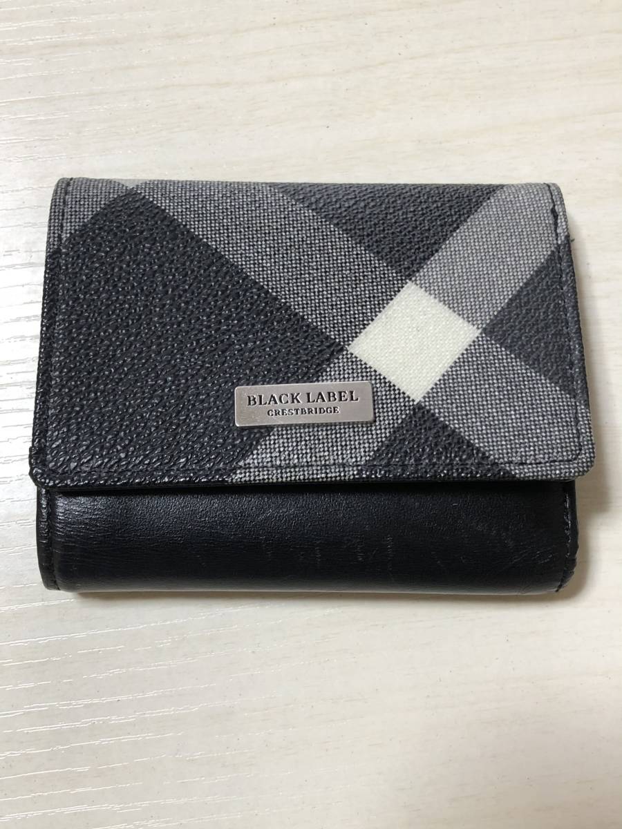 【人気，SALE】 CRESTBRIDGE BLACK LABEL 財布 黒 チェック(男性用財布)｜売買されたオークション情報、yahooの商品情報をアーカイブ公開 - オークファン 服飾小物
