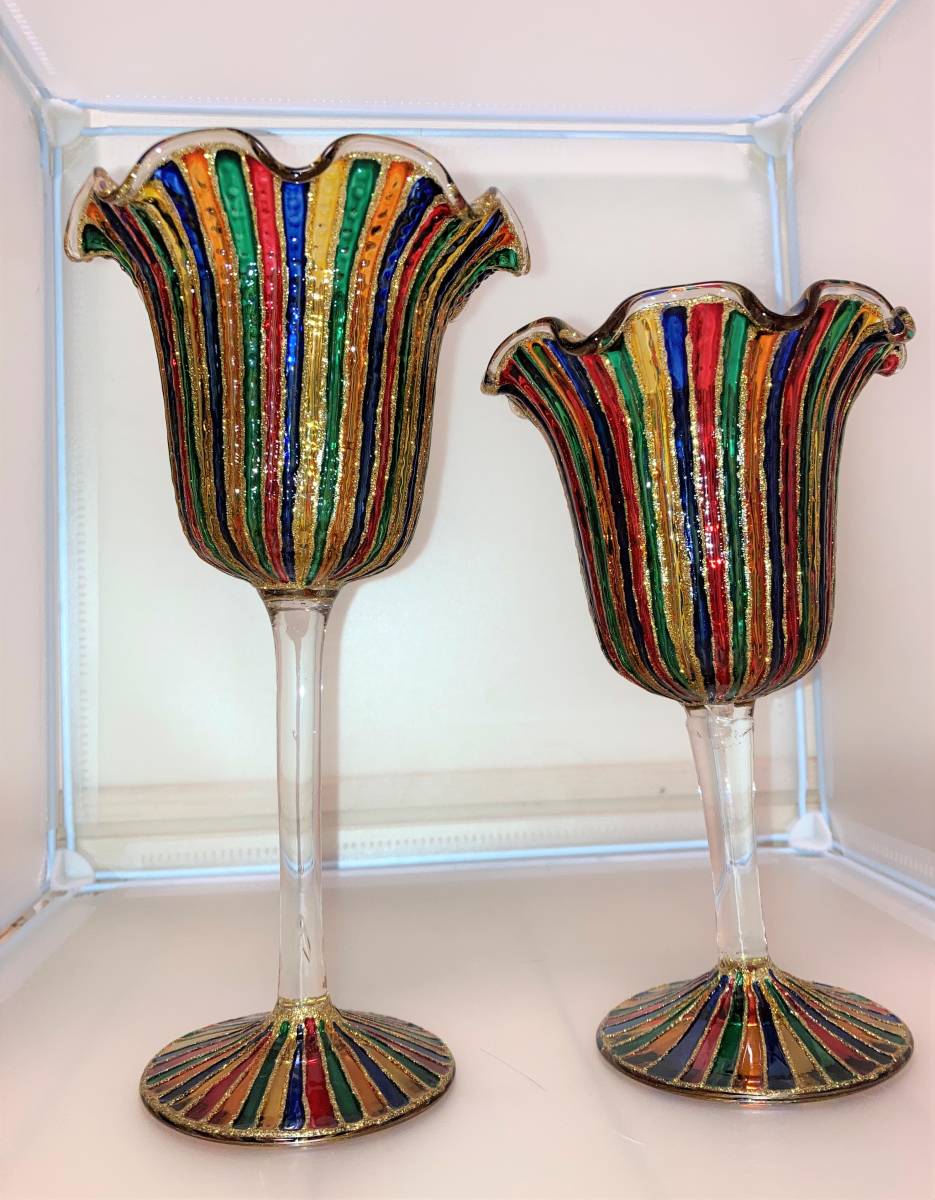 193R）マルティグラス 花瓶 ガラス 花瓶 ガラス Glass フリル 昭和