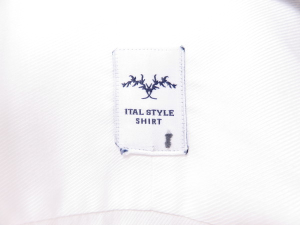 イタルスタイル　 ITALSTYLE　長袖ドレスシャツ　長袖シャツ　ワイドカラー　白　S