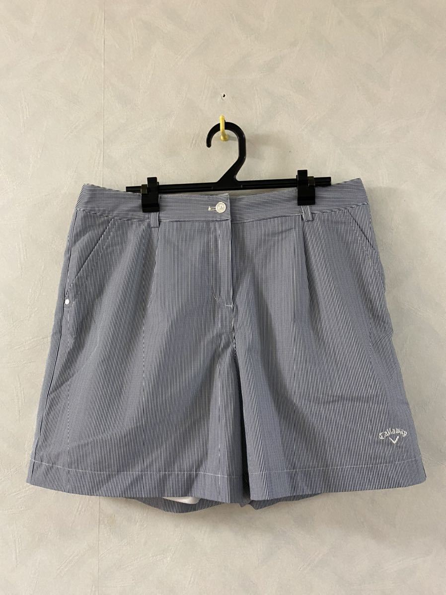 Callaway ショートパンツ サイズLL レディース ストライプ