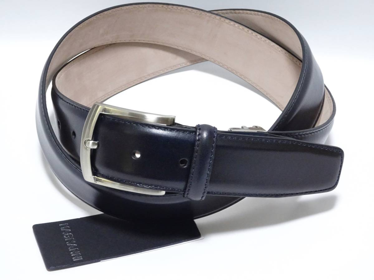 【セール，最新作】 MAGNANNI/マグナーニ 高級 スムースレザーベルト 紺 スペイン製 F カット調整可(皮革、レザー)｜売買されたオークション情報、yahooの商品情報をアーカイブ公開 - オークファン 皮革、レザー