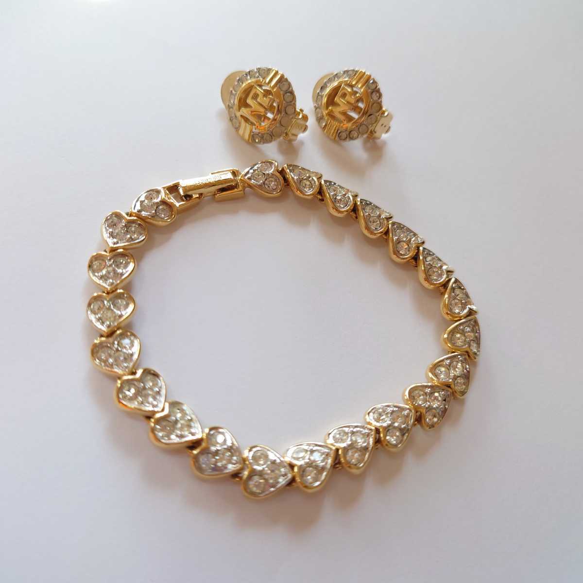 ニナリッチ NINA RICCI ブレスレット ラインストーン ゴールド 