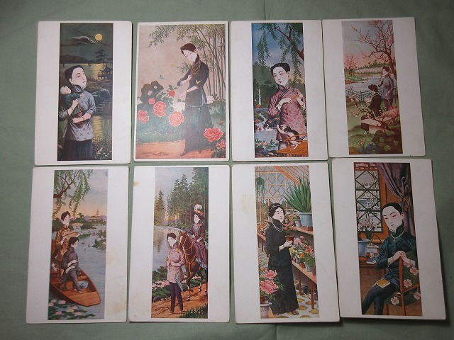 【中国郵政明信片絵葉書】8枚　中国絵画　中国美人 神韻芸術団 (日本語) | 大人の塗り絵 線描 中国四大美人美女達とその物語を見てみよう！西施・王昭君・貂蝉