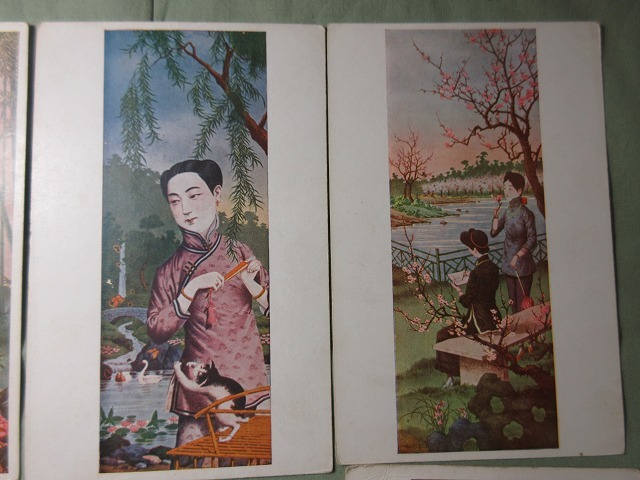 【中国郵政明信片絵葉書】8枚　中国絵画　中国美人 神韻芸術団 (日本語) | 大人の塗り絵 線描 中国四大美人美女達とその物語を見てみよう！西施・王昭君・貂蝉