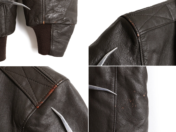 G-1 USA製 Jacket Leather Flight 80s 70年代 70's~80's “” ビンテージ | タイプ エルエルビーン レザージャケット 実寸38 80's~USA製ビンテージLLビーンG-8シャンパンゴールドWEPジャケットフライトジャケットUS44-Long