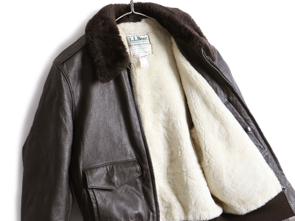 G-1 USA製 Jacket Leather Flight 80s 70年代 70's~80's “” ビンテージ | タイプ エルエルビーン レザージャケット 実寸38 80's~USA製ビンテージLLビーンG-8シャンパンゴールドWEPジャケットフライトジャケットUS44-Long