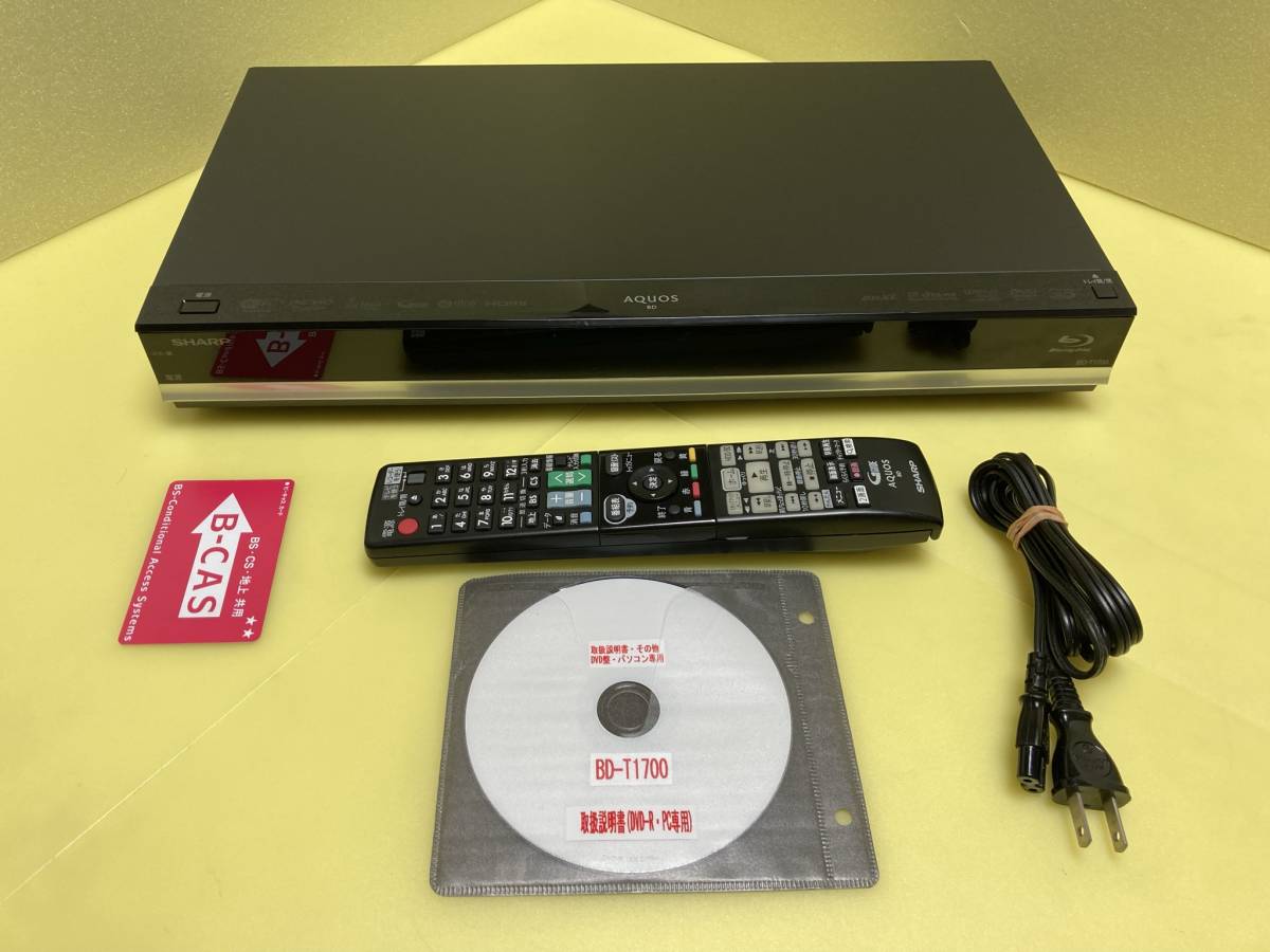 人気，大得価 SHARP シャープ BDレコーダー BD-T1700 3番組同時録画 HDDは