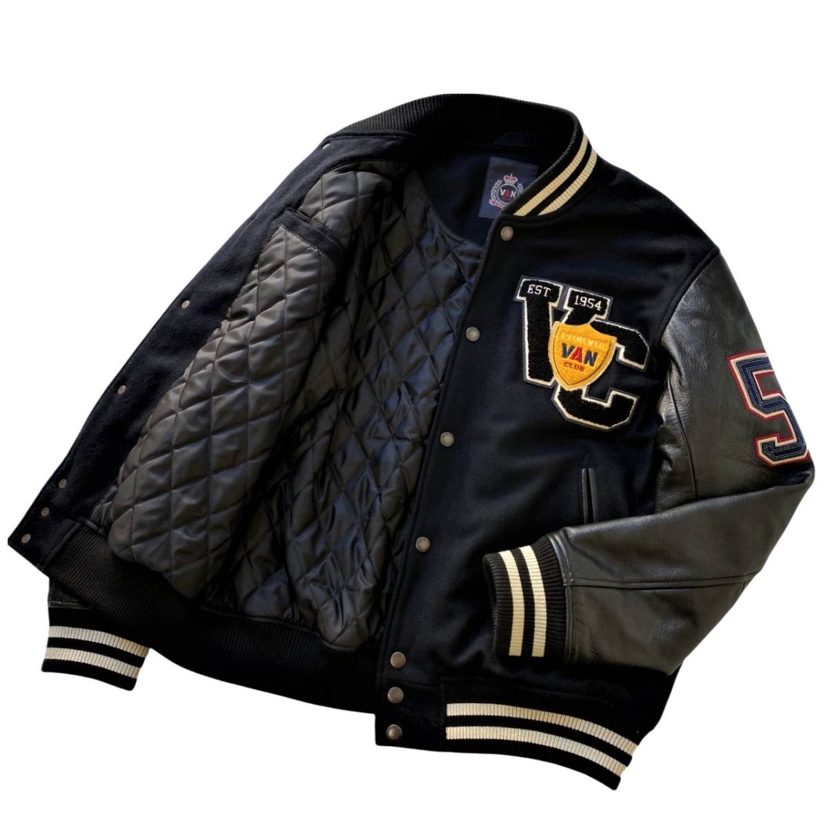 極美品/LLサイズ VAN jac. ヴァンヂャケット 銀ボタン 刻印 ニット 