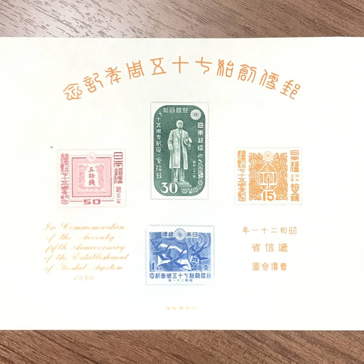 【未使用】日本古切手 1946年 郵便創始75年記念 小型シート 1946年 Yahoo!オークション | 小型シート - 未使用日本古切手 郵便創始