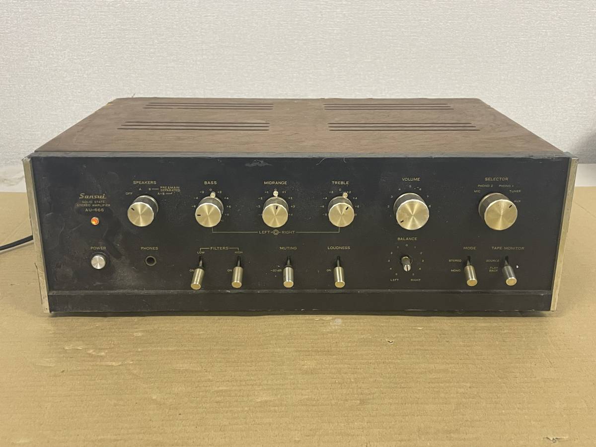 ジャンク品　電源ＯＫ　Sansui AU-666 プリメインアンプ 本体 Sansui AU-666 プリメインアンプ 通電確認済 ジャンク品 AU-666