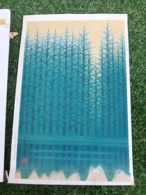 田崎広助オリジナル石板画「白富士」 田崎広助オリジナル石板画「白