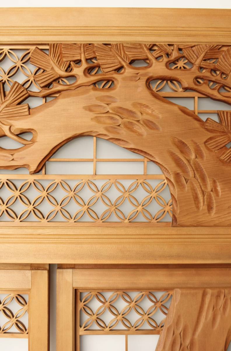 【のびる】鶴松 七宝書院欄間 5枚1組　R0252Y//リフォーム新築古民家建替店舗設計店舗デザインモダン内装骨董古玩 _6