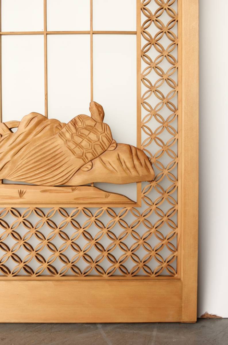 【のびる】鶴松 七宝書院欄間 5枚1組　R0252Y//リフォーム新築古民家建替店舗設計店舗デザインモダン内装骨董古玩 _9