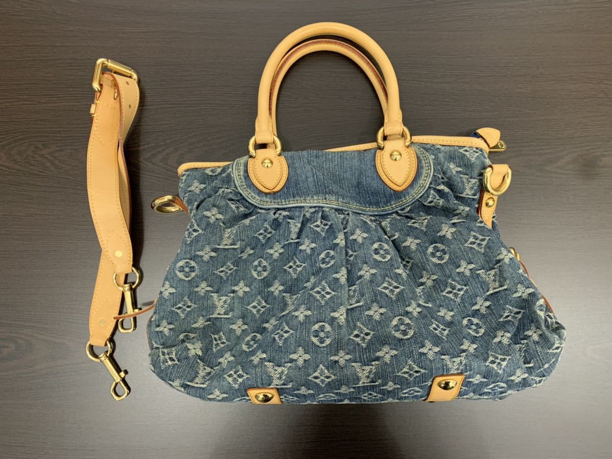 美品ルイヴィトン LOUIS VUITTON モノグラムデニム ネオ・カヴイMM 