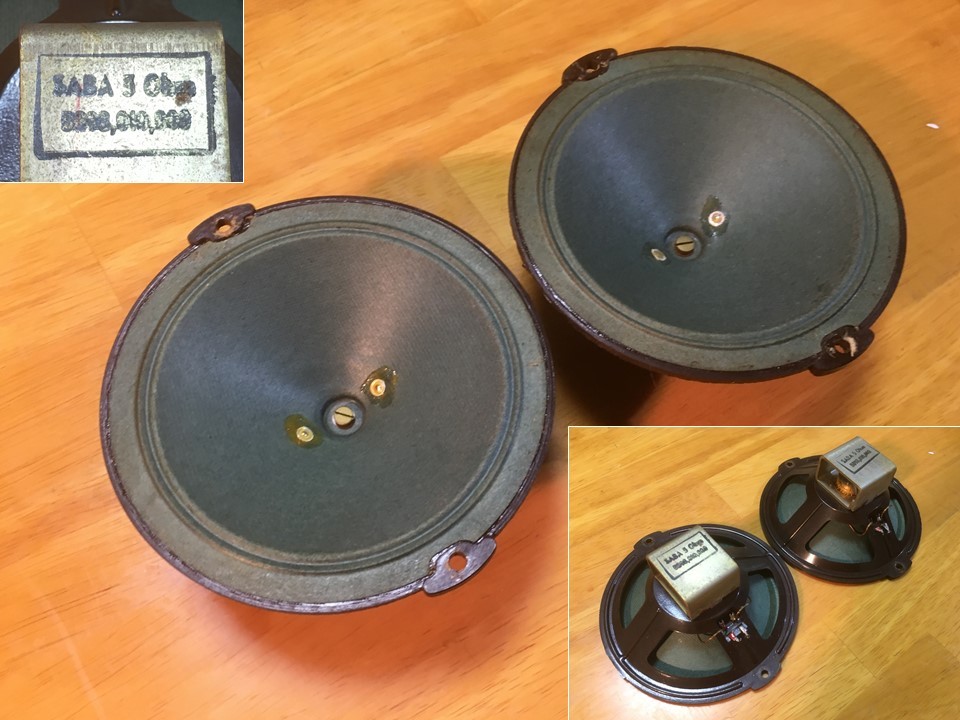 西独SABA ビンテージグリーンコーン10cm口径センターダンパー　ツィータユニット ペア!!