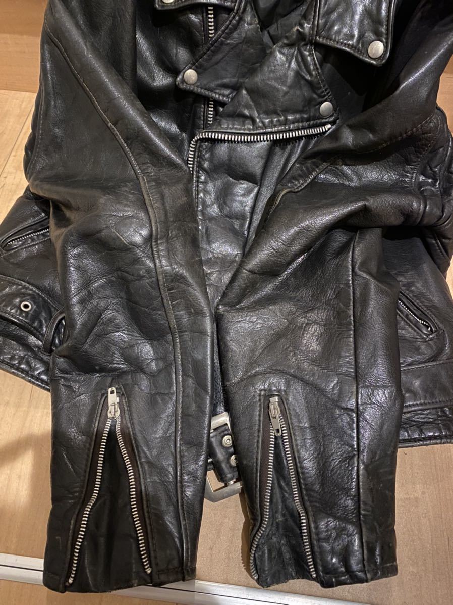 Schott 80s ビンテージ 牛タグ レザーダブルライダースジャケット 44