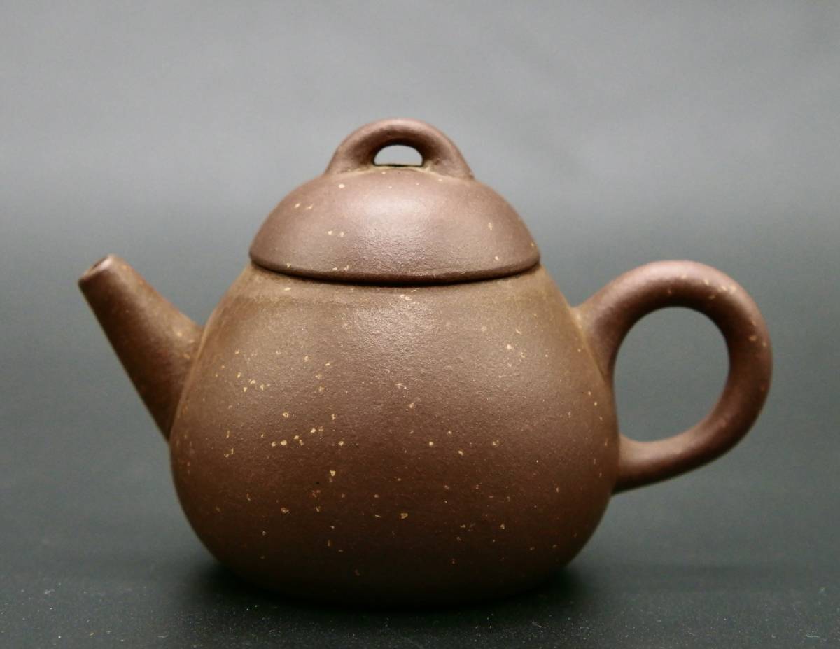 煎茶道具 急須 唐物 紫砂 朱泥 中国 中国宜興 時代物 砲口 梨皮