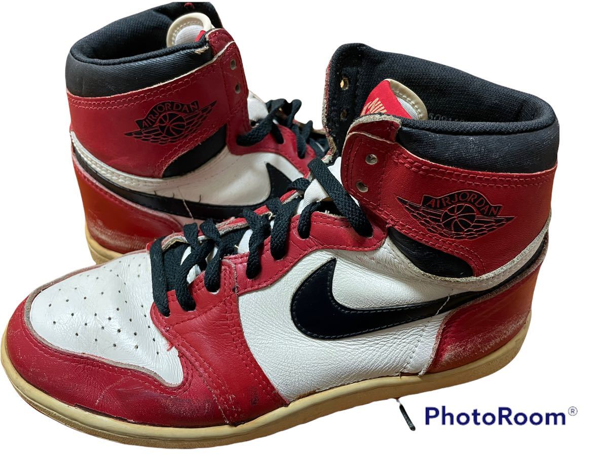 エアージョーダン1 鑑定書付 AIR JORDAN 1 OG 1985 CHICAGO 靴紐
