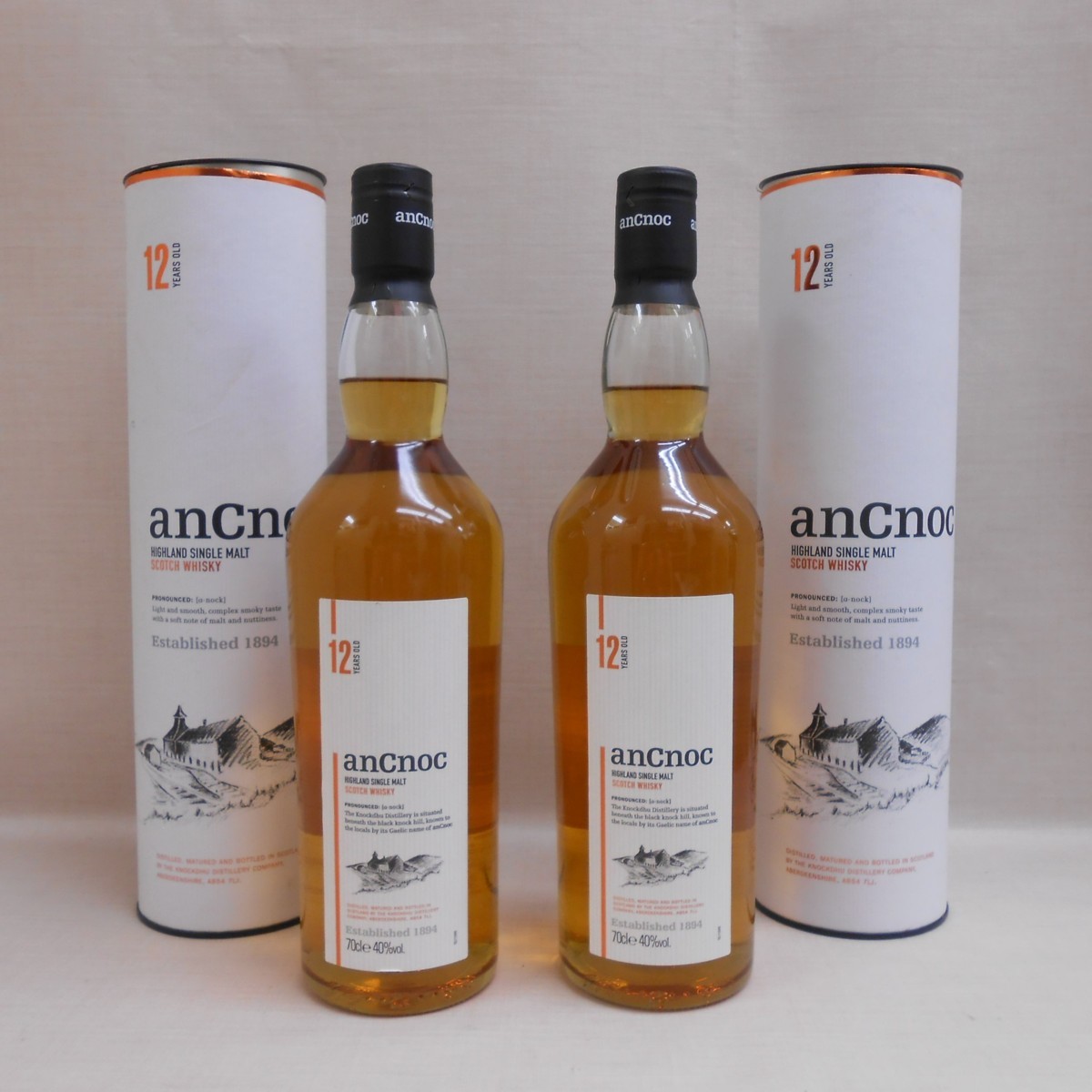 大黒屋】未開栓 anCnoc アンノック 12年 箱入り 2本セット アルコール