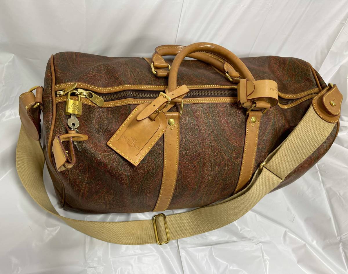 ETRO ボストンバッグ エトロ 2way ペイズリー柄 南京錠 希少✨エトロ
