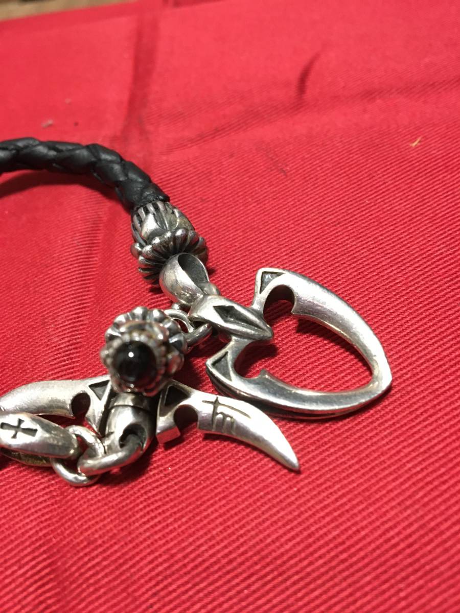 ソウルフェティッシュ シルバー925ブレスレット 本革レザーコンビ 