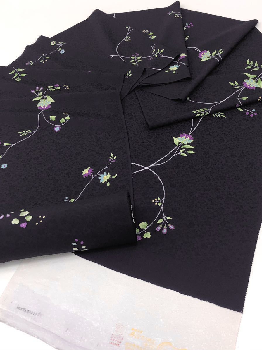 本物保証，人気SALE 小紋 型友禅 紋意匠 反物 蔓花文様 正絹 紫黒色(その他)｜売買されたオークション情報、yahooの商品情報をアーカイブ公開 - オークファン その他