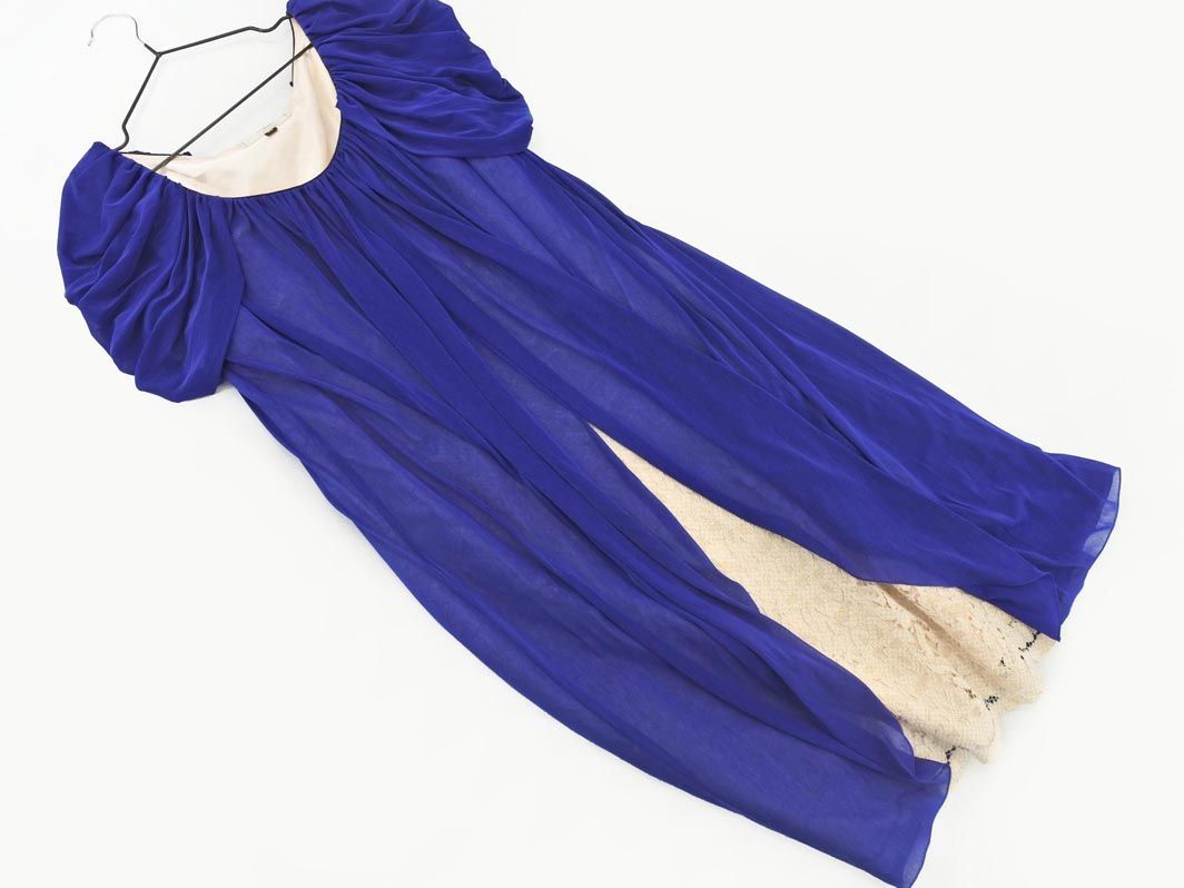 Ylang Ylang イランイラン シフォン レース 結婚式二次会 ドレス ワンピース Sizem 紺ｘベージュ Bgc1 Mサイズ 売買されたオークション情報 Yahooの商品情報をアーカイブ公開 オークファン Aucfan Com