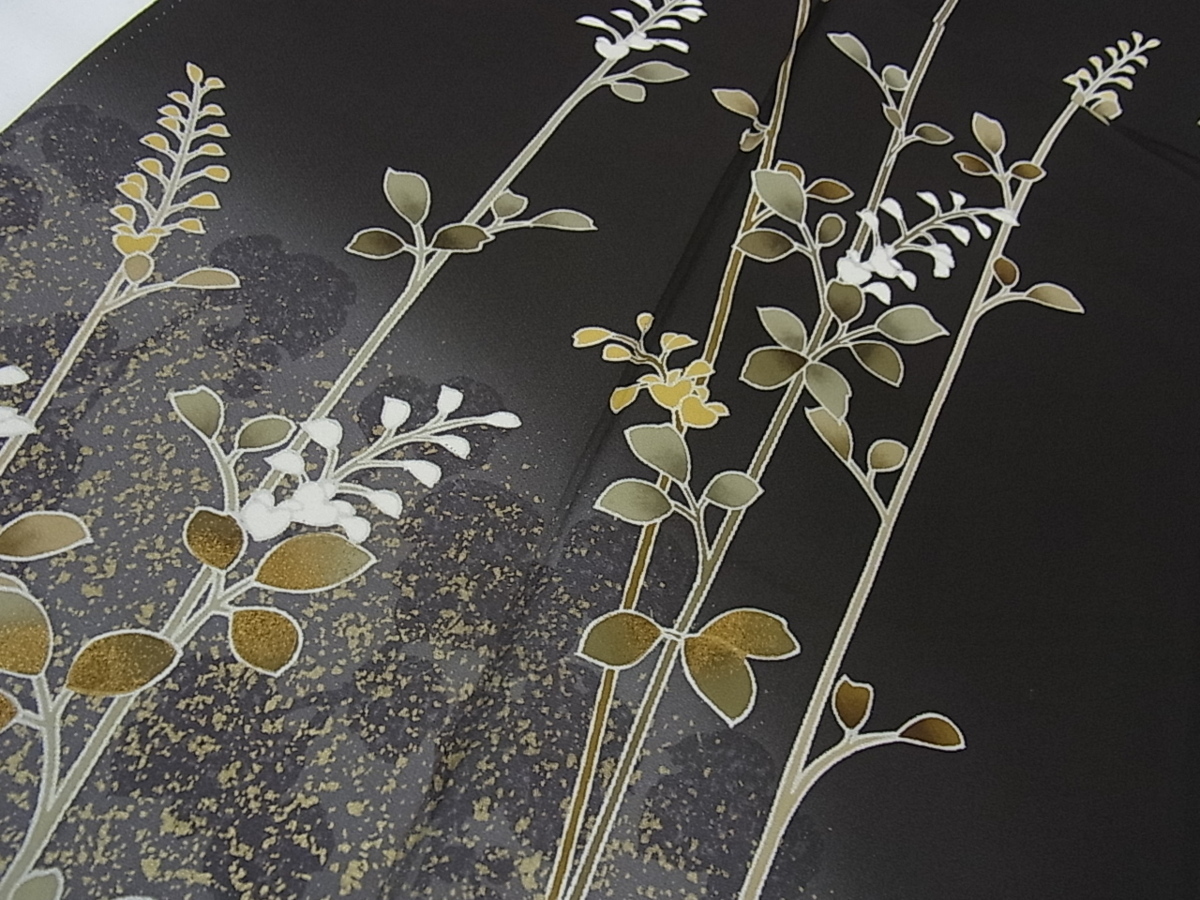 花美人着物■訪問着 枝花文 暈し染め 金彩 逸品 eee3711