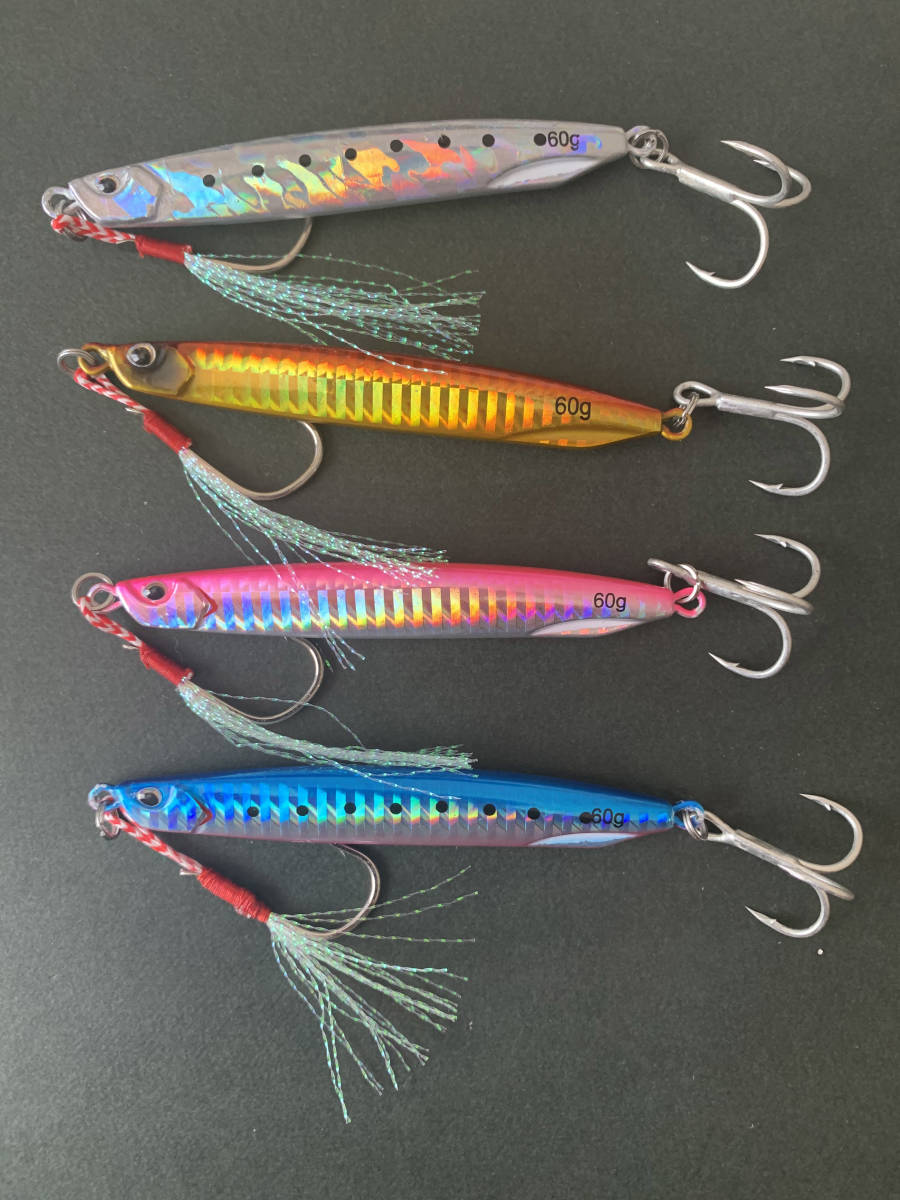 ロングジグ オフショア60ｇ4色セット ショアジギング メタルジグ シーバスdrag Metal Cast Ssz風 青物 タチウオ サワラ カツオ ブリ メタルジグ 売買されたオークション情報 Yahooの商品情報をアーカイブ公開 オークファン Aucfan Com