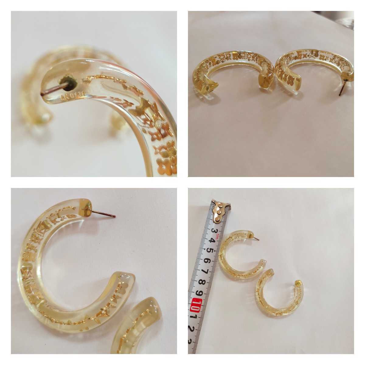 LOUISVUITTON ルイヴィトン フープ ピアス クリア デザイン モノグラム 