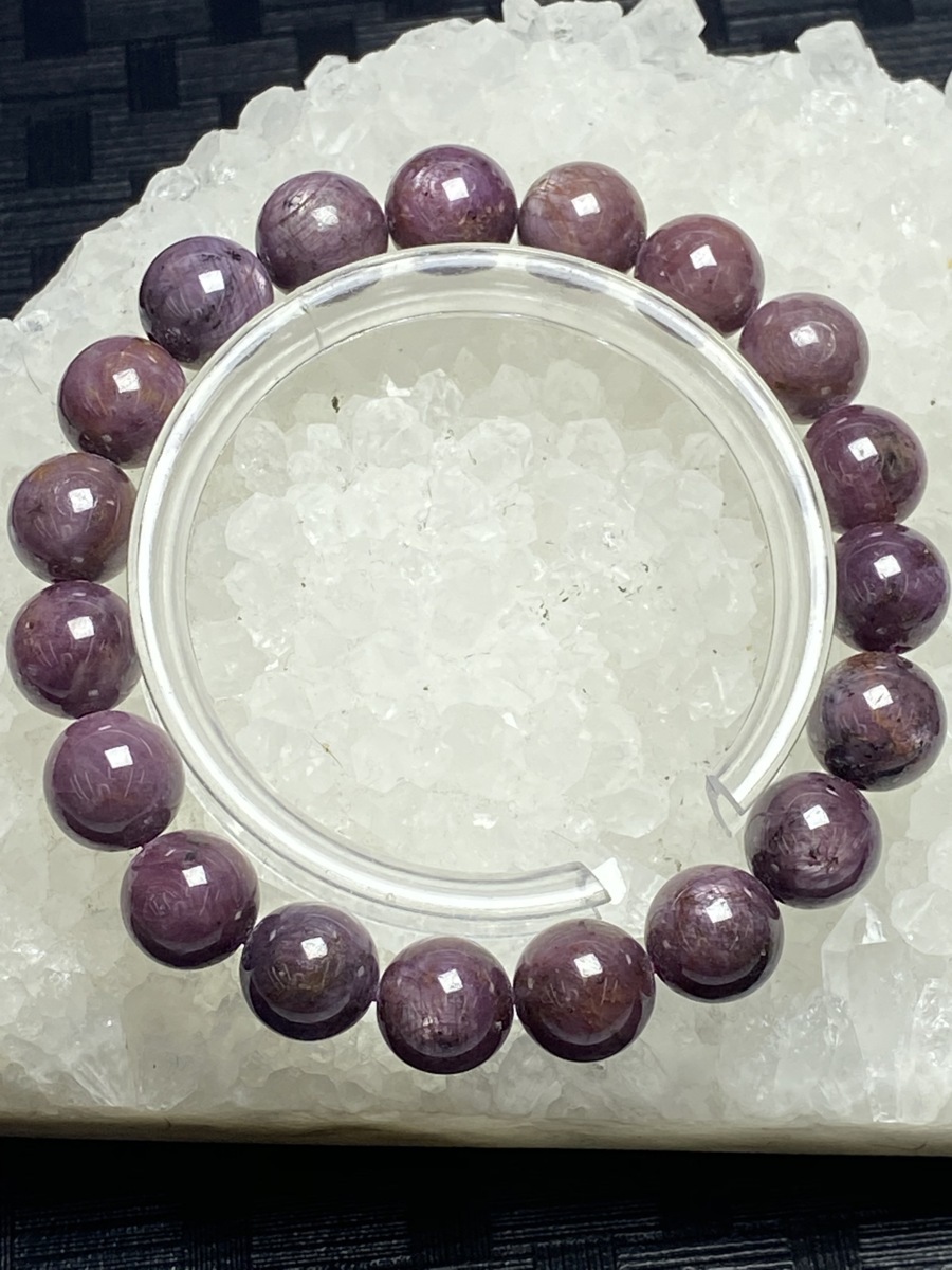 即決 0218k720 天然美品★【20A丸いスタールビー】★ブレス 11mm
