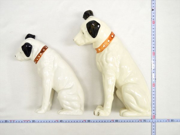 KM320○まとめて!!○Victor ビクター犬 10点セット ニッパー犬 陶器置物 -