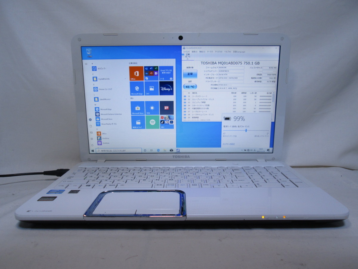 東芝 dynabook T552/47GWS Core i7 3630QM 2.4GHz 8GB 750GB 15.6型 DVD作成 ブルーレイ Win10 64bit Office USB3.0 Wi-Fi HDMI [80527]