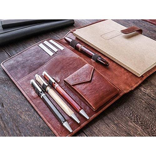 ◆ワンチャー 本革ノートカバー A5 コンパクト コニャックブラウン Cognac Brown WANCHER 新品★送料無料