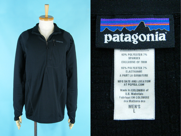 パタゴニア 40108 r1 プルオーバー ブラック size L #76376 patagonia アウトドア トップス フリース ハーフジップ ポーラテック