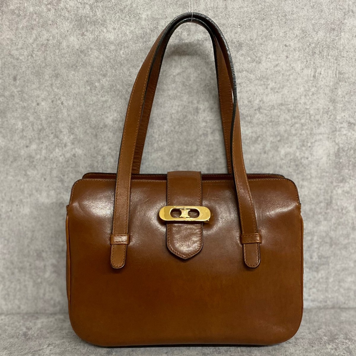 セリーヌ【美品】CELINE トートバッグ トリオンフ ブラゾン マカダム柄 