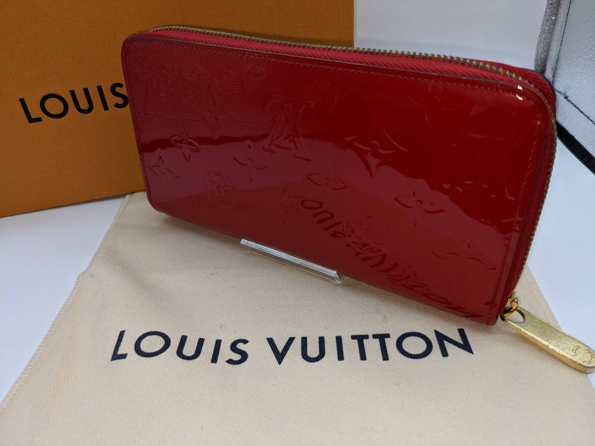 □美品□ルイヴィトン ヴェルニ ジッピー・ウォレット 長財布 レッド 