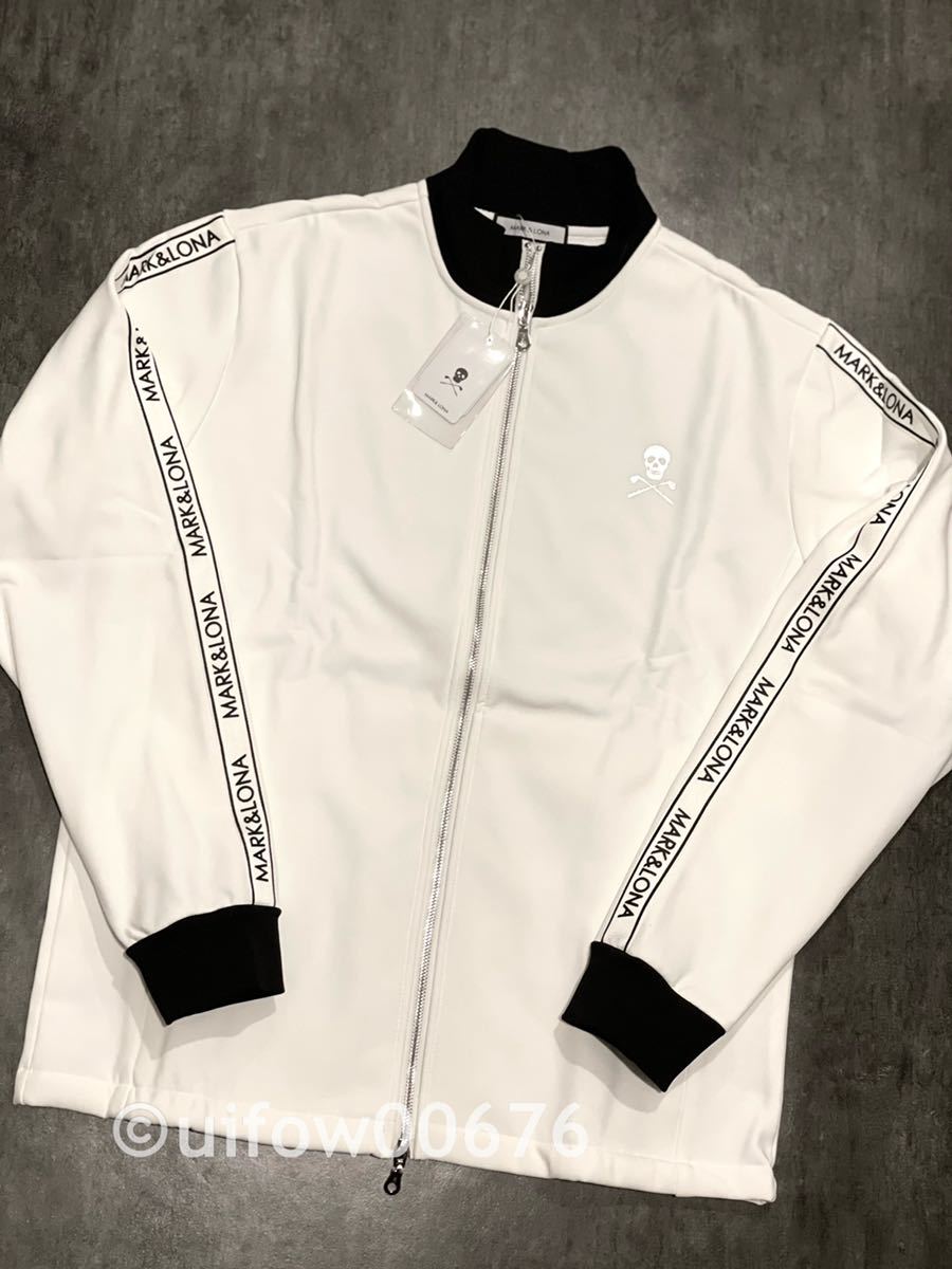 ■新作■秋冬物■MARK＆LONA■マーク＆ロナ■トラックジャケットブルゾン■ホワイト白■XXLサイズ■暖か裏起毛ベルベット