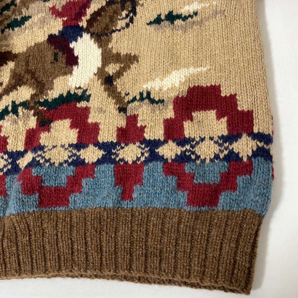 美品 希少 90 年代 polo Ralph Lauren ハンド ニット ロデオ 
