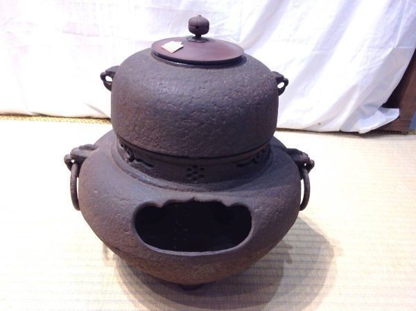 □Y480□未使用□風炉釜 茶器 茶道 アンティーク レトロ 茶道具 茶道具