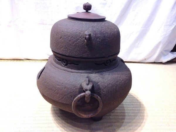 □Y480□未使用□風炉釜 茶器 茶道 アンティーク レトロ 茶道具 茶道具