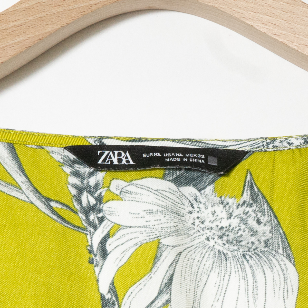 Zara ザラ ワンピース 花柄 ロング Vネック 薄手 Usa Xl ４ ポリエステル グリーン系 黄緑 春夏 綺麗め カジュアル ワンピース 売買されたオークション情報 Yahooの商品情報をアーカイブ公開 オークファン Aucfan Com