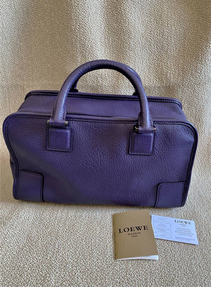 ロエベ＊LOEWE 美品！パープル系 アマソナ28 アナグラム レザー