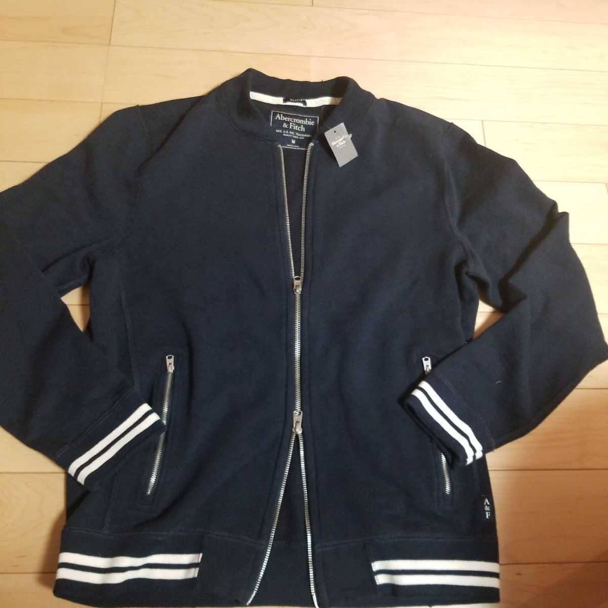 【高品質，最新作】 Abercrombie&Fitch ブルゾン 黒に近いネイビー色 サイズM ダメージ加工有り タグ付き(Mサイズ)｜売買されたオークション情報、yahooの商品情報をアーカイブ公開 - オークファン 男性用