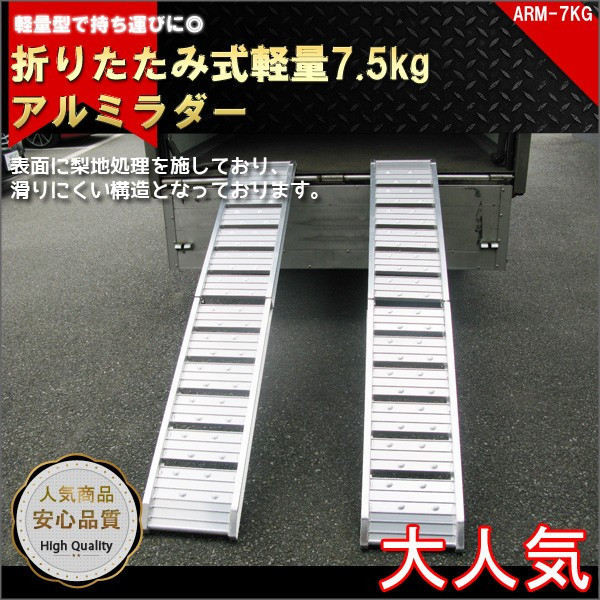 アルミブリッジ 2本セット アルミラダーレール 折りたたみ式 7kg 