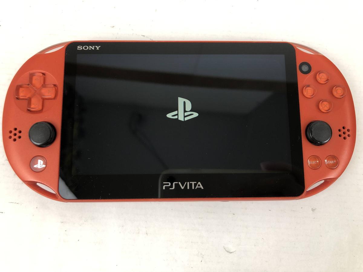 04y4955)【1円～】PSVita本体(2000/レッド)＋ソフト5本まとめセット 