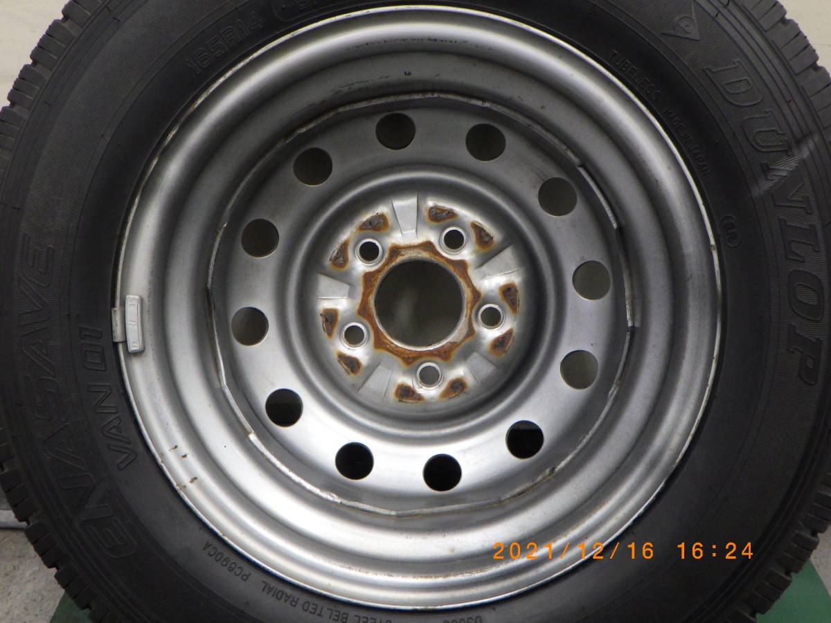 1本　 マツダボンゴ(日産バネット/三菱デリカ)・純正ホイール(5穴）　《165R14 LT 8PR》　2014年製　　『165/80R14』 マツダ 4本 ボンゴ 6穴の中古品・新品・未 6穴 4穴